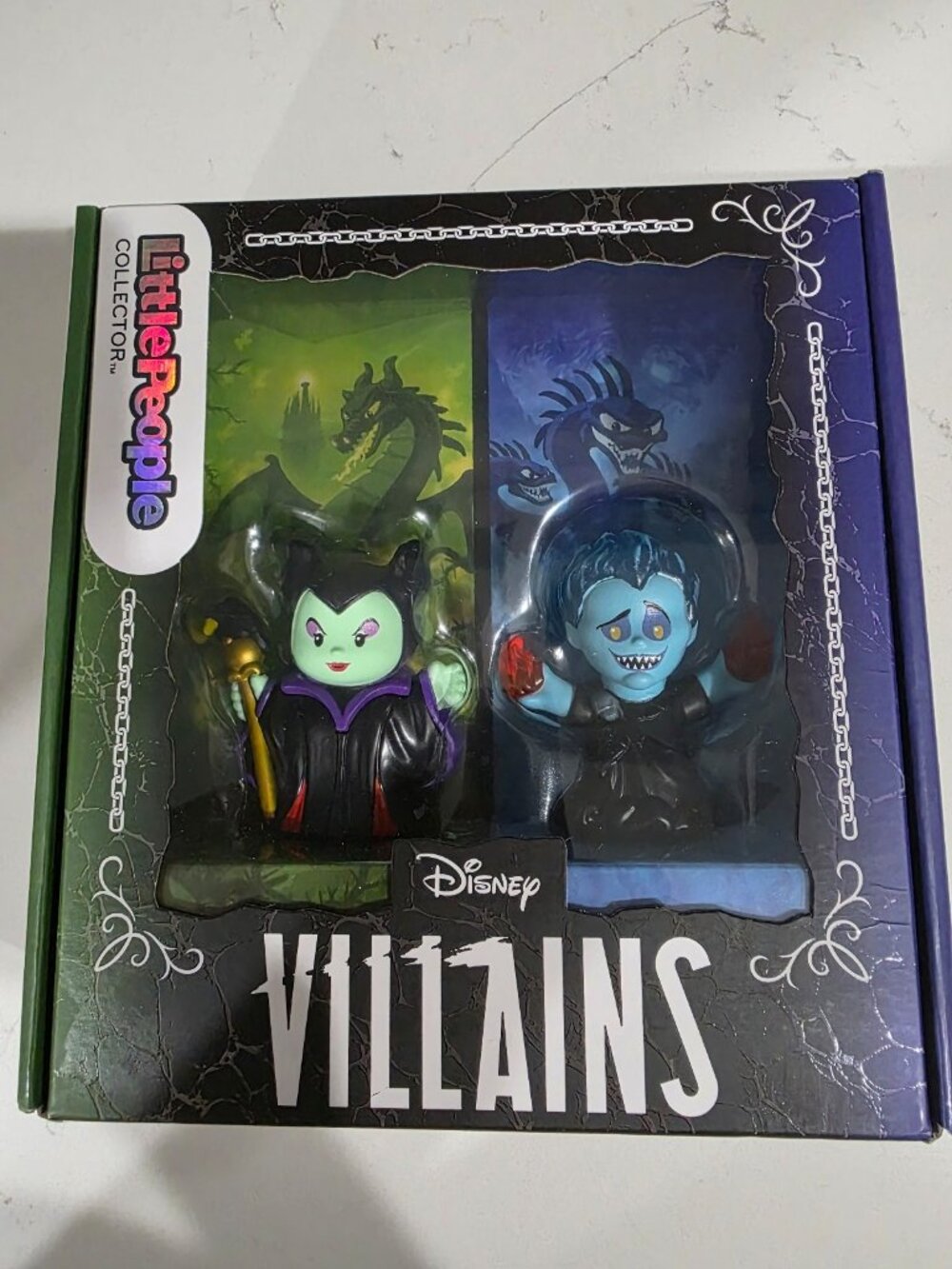 New Disney Villains Little People Collector Maleficent Hades 2 Figure Set Mattel